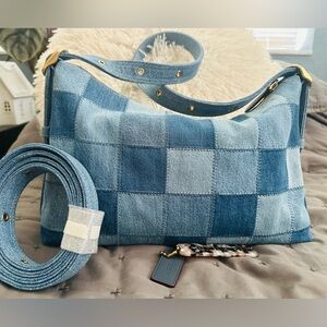 Coach Alter/Ego Shoulder Bag In Checkerboard Upcrafted Denim
